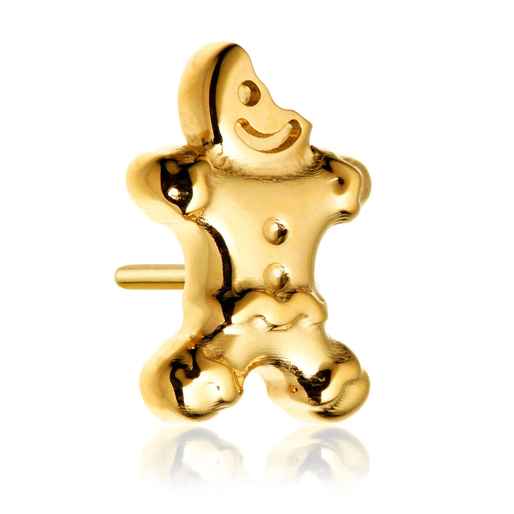 Gold PVD Ti Threadless Gingerbread Man Attachment