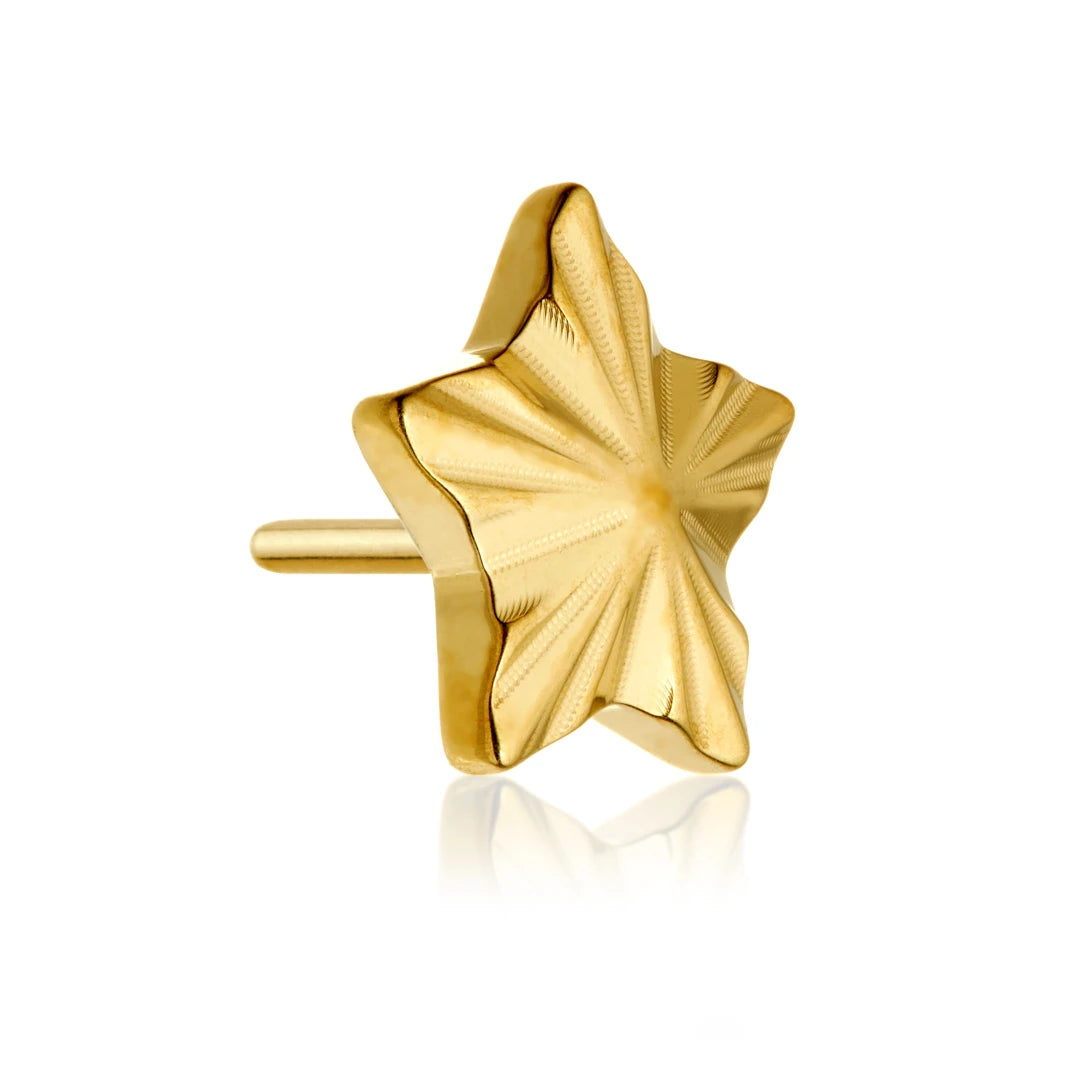 Gold PVD Ti Threadless Ridged Star Attachment