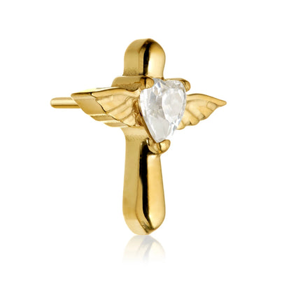 Gold PVD Ti Threadless Winged Heart Attachment