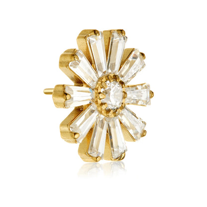 Gold PVD Ti Threadless Jewelled Sunflower Attachment