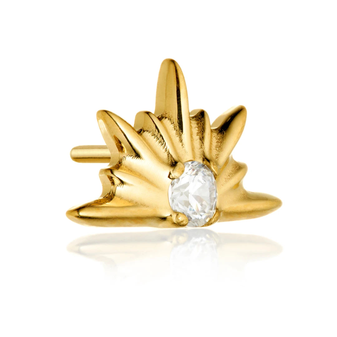 Gold PVD Ti Threadless Jewelled Half Sun Attachment