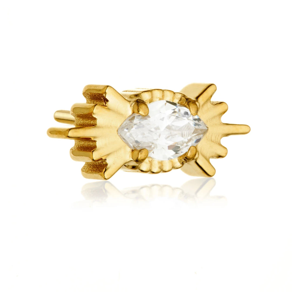Gold PVD Ti Threadless Jewelled Sunburst Attachment