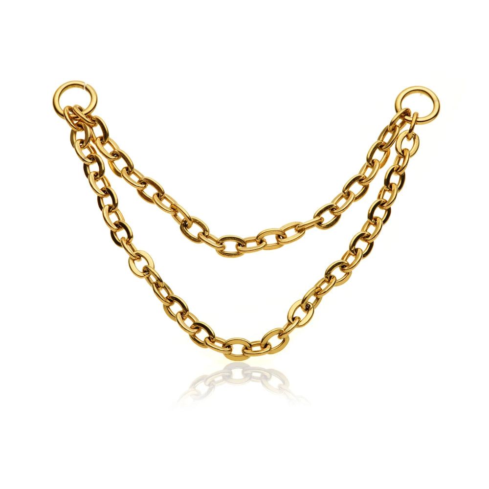 Gold PVD Titanium Double Chain Attachment