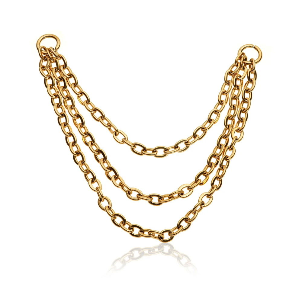 Gold PVD Titanium Triple Chain Attachment