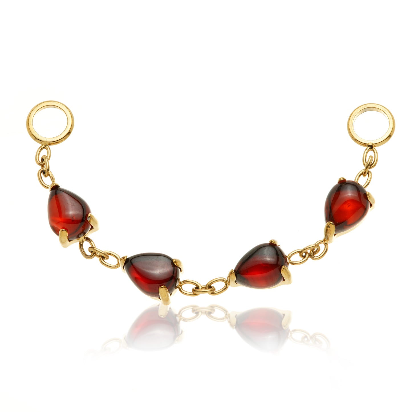 Zircon Gold Titanium Garnet Multi Teardrop Chain Attachment