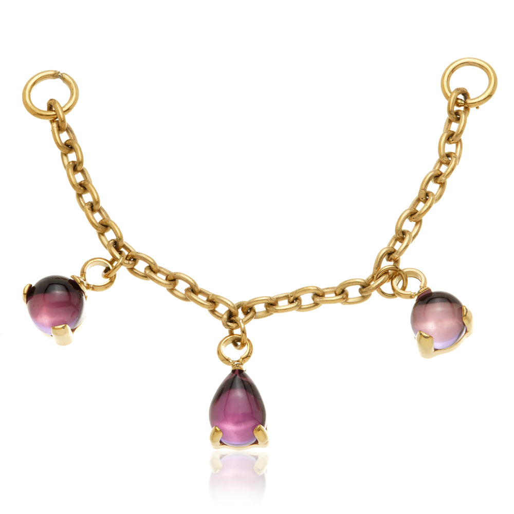 Zircon Gold Titanium Amethyst Multi Shape Chain Attachment