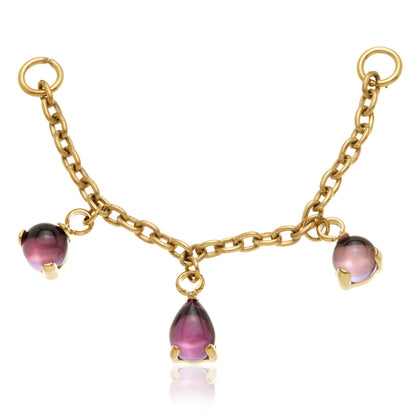 Zircon Gold Titanium Amethyst Multi Shape Chain Attachment