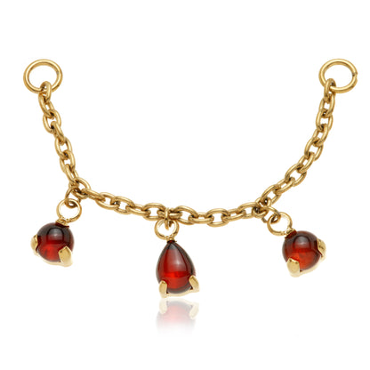 Zircon Gold Titanium Garnet Multi Shape Chain Attachment