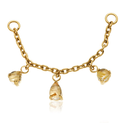 Zircon Gold Titanium Rutilated Quartz Multi Shape Chain Attachment