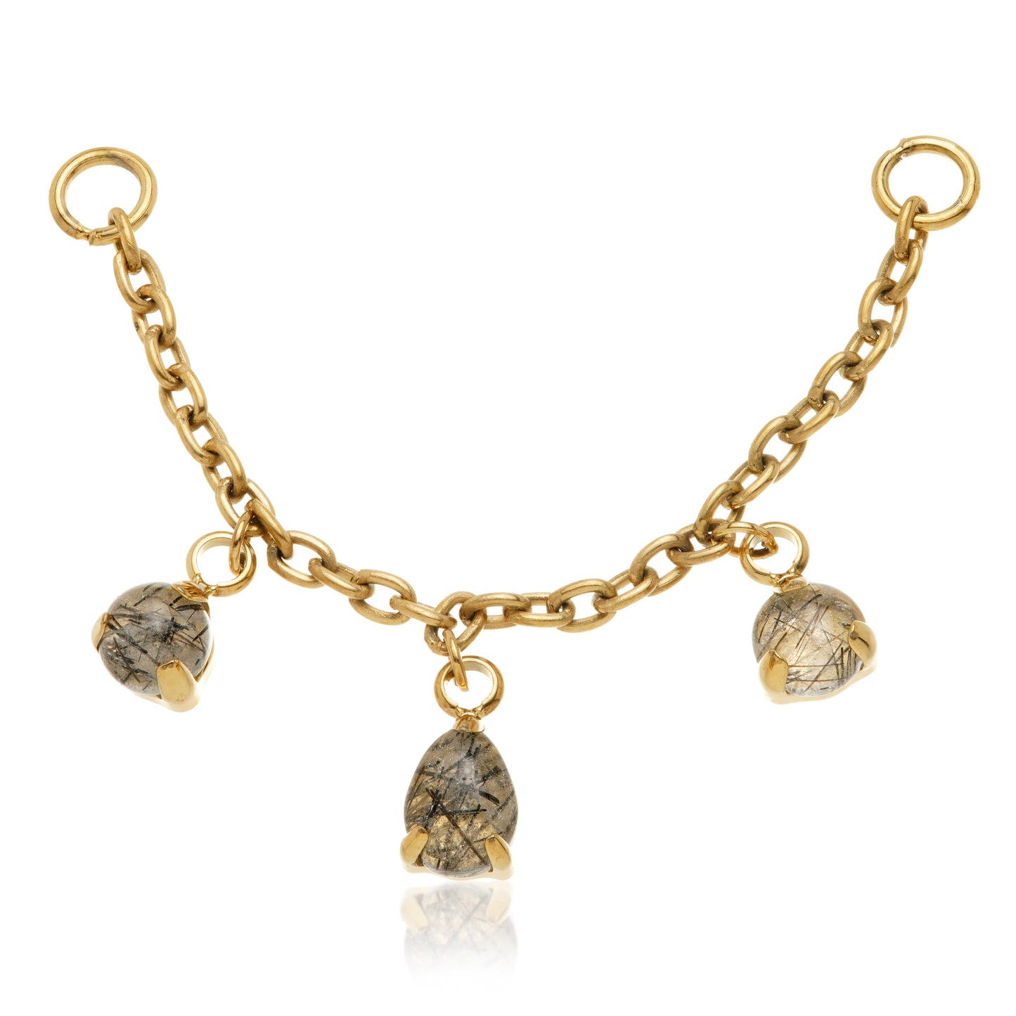 Zircon Gold Tourmalated Quartz Multi Shape Chain Attachment