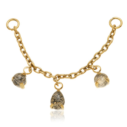 Zircon Gold Tourmalated Quartz Multi Shape Chain Attachment