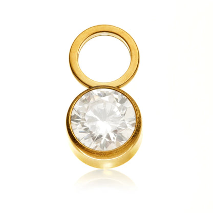 Gold PVD Ti Bezel Gem Charm Attachment