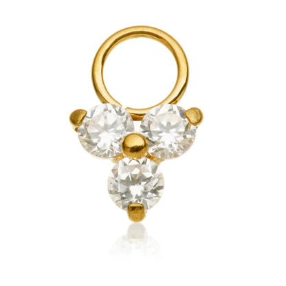 Gold PVD Ti Jewelled Trinity Charm Attachment