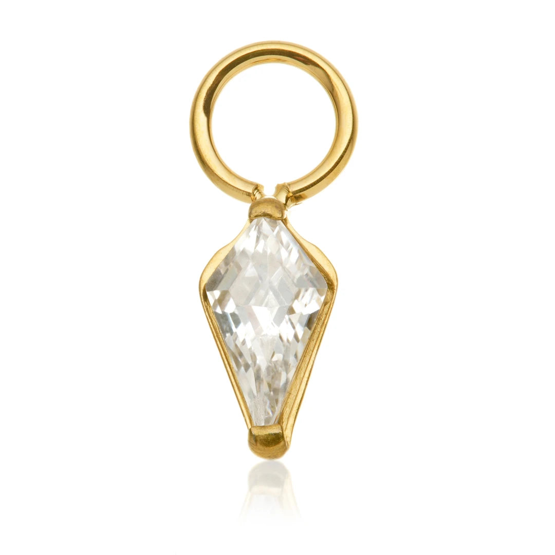 Gold PVD Ti Jewelled Kite Charm Attachment