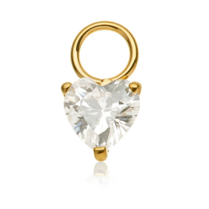 Gold PVD Ti Jewelled Heart Charm Attachment
