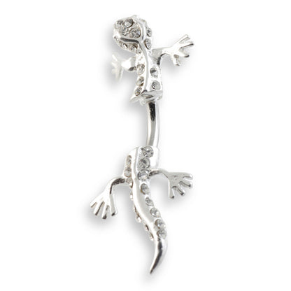 Gecko Silver & Steel Hanging Navel
