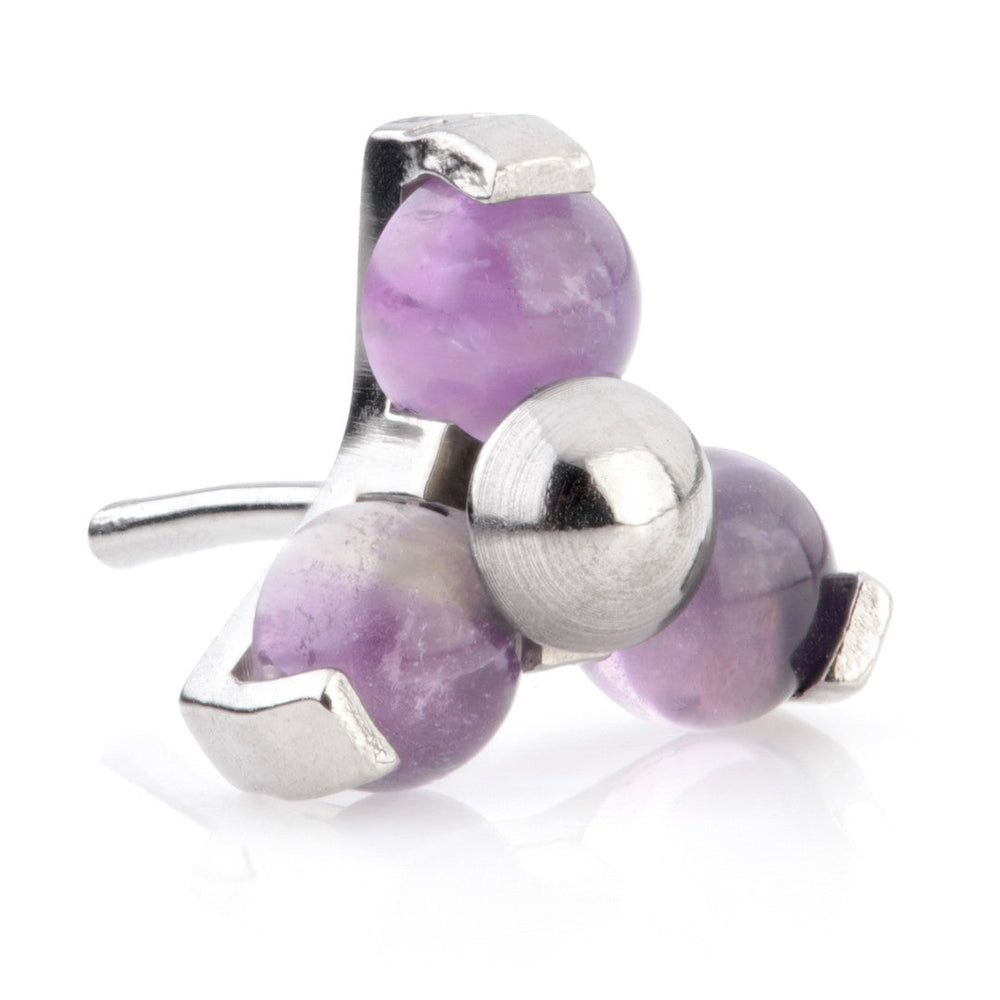 Ti Threadless Amethyst Trinity Stone Attachment