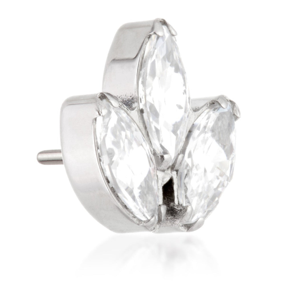 Ti Threadless Jewelled Marquise Lotus Attachment