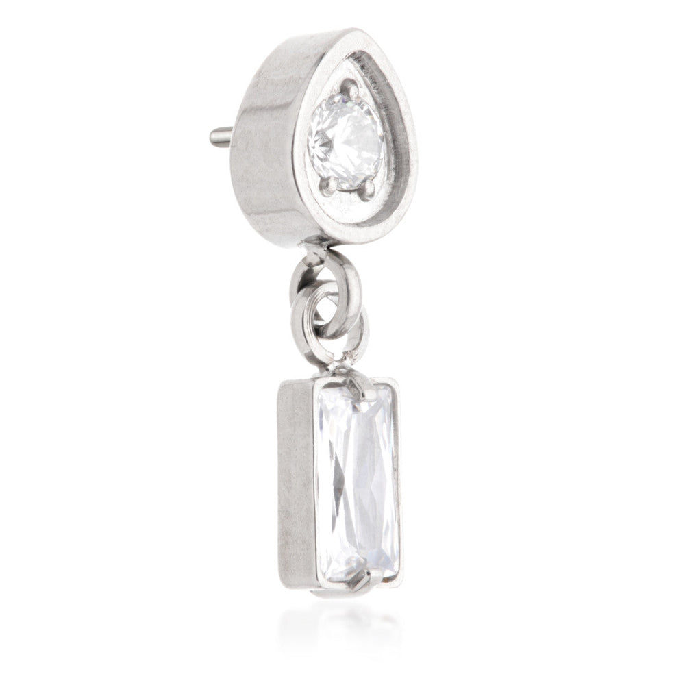 Ti Threadless Pear & Baguette Jewelled Attachment