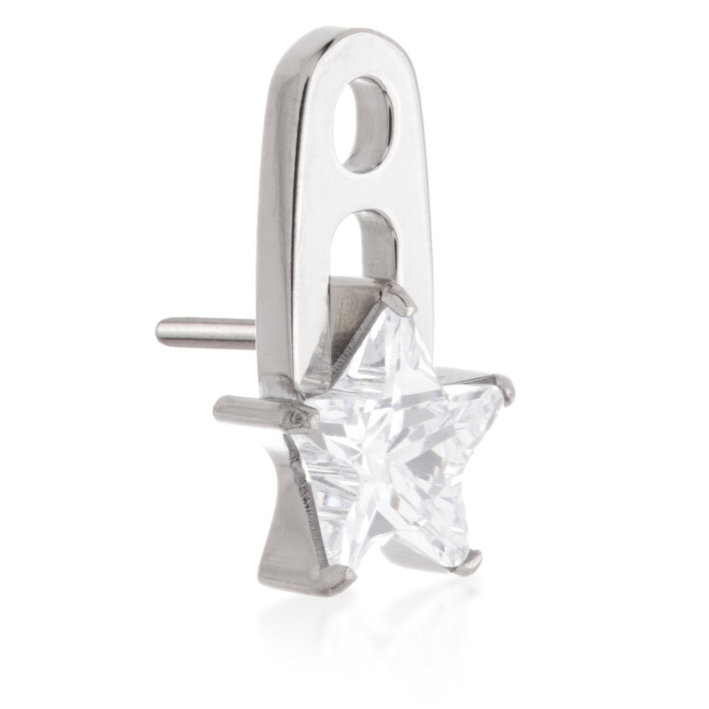 Ti Threadless Star Gem Paperclip Attachment