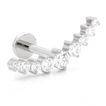 Ti Internal Labret with Jewelled Prong Crescent Attachment-1.2-8