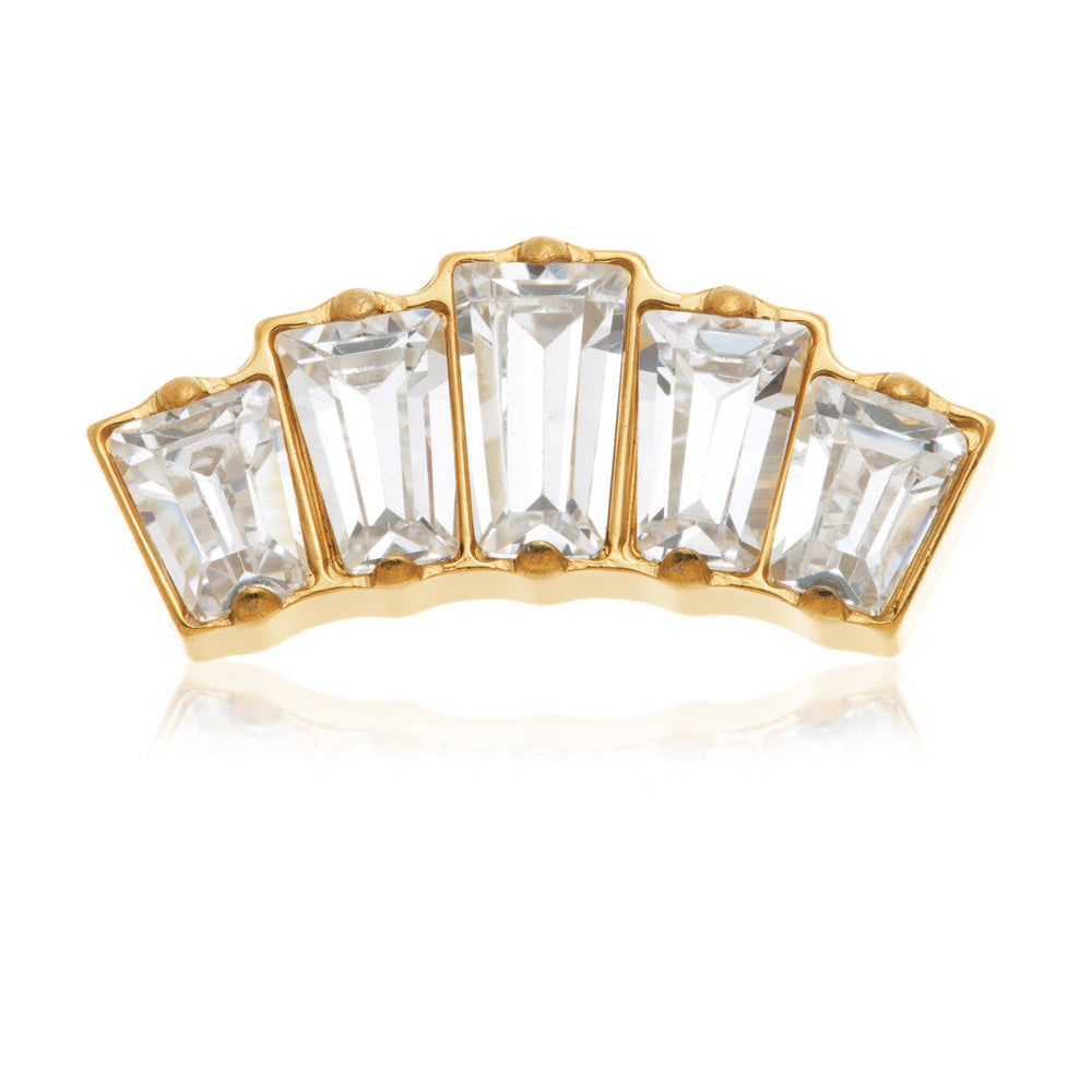 Zircon Gold Ti Internal Baguette Gem Cluster Attachment