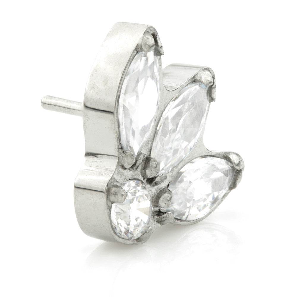Ti Threadless Fleur De Lis Gem Attachment