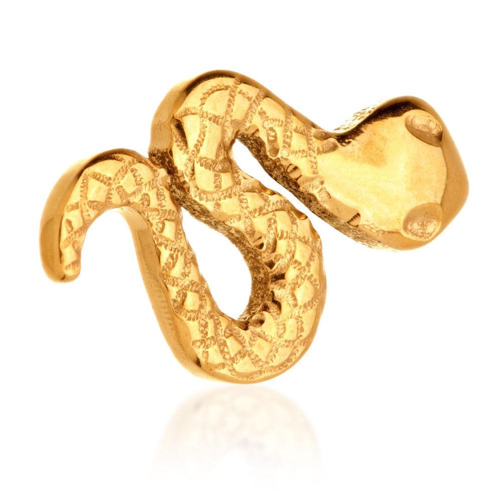 Zircon Gold Ti Threadless Embossed Snake Shaped Attachment