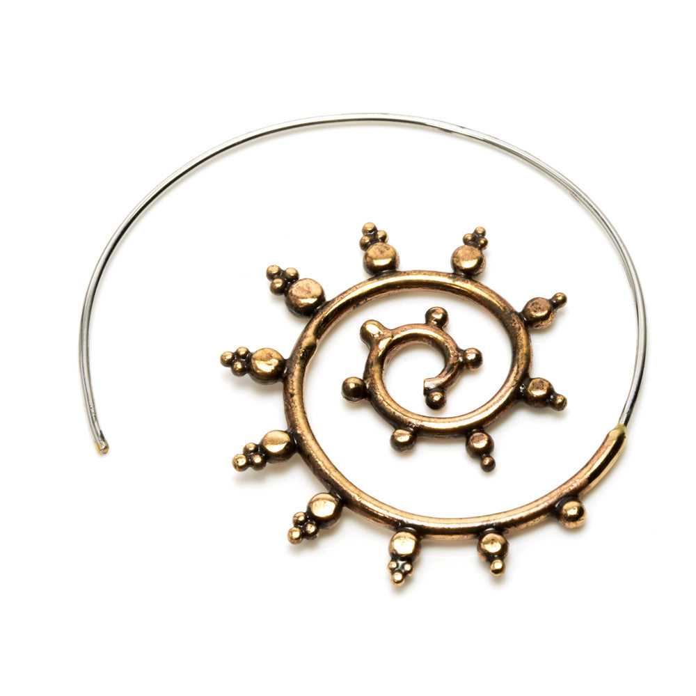 1x Rose Bronze Tribal Spiral