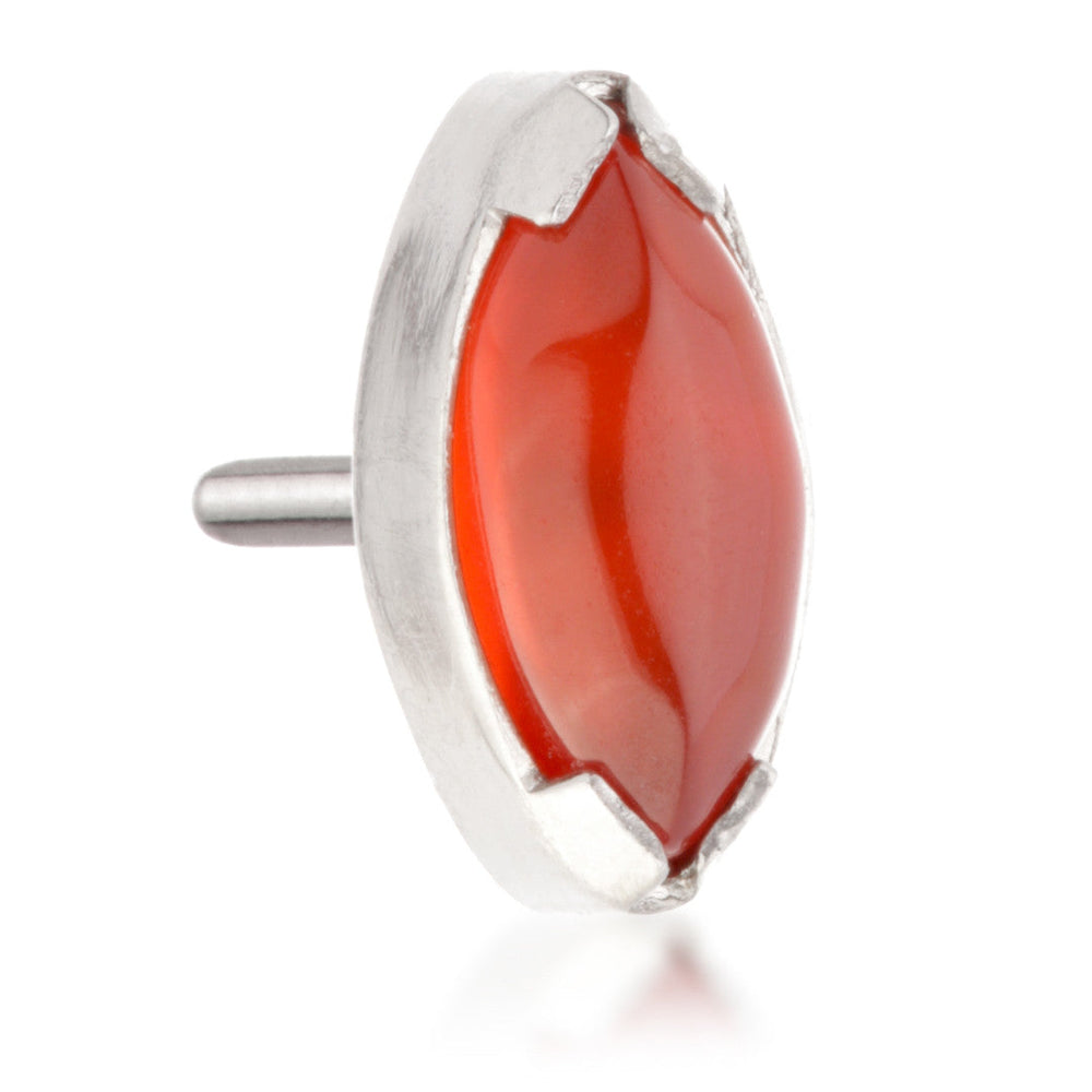 Ti Threadless Mini Red Agate Marquise Attachment