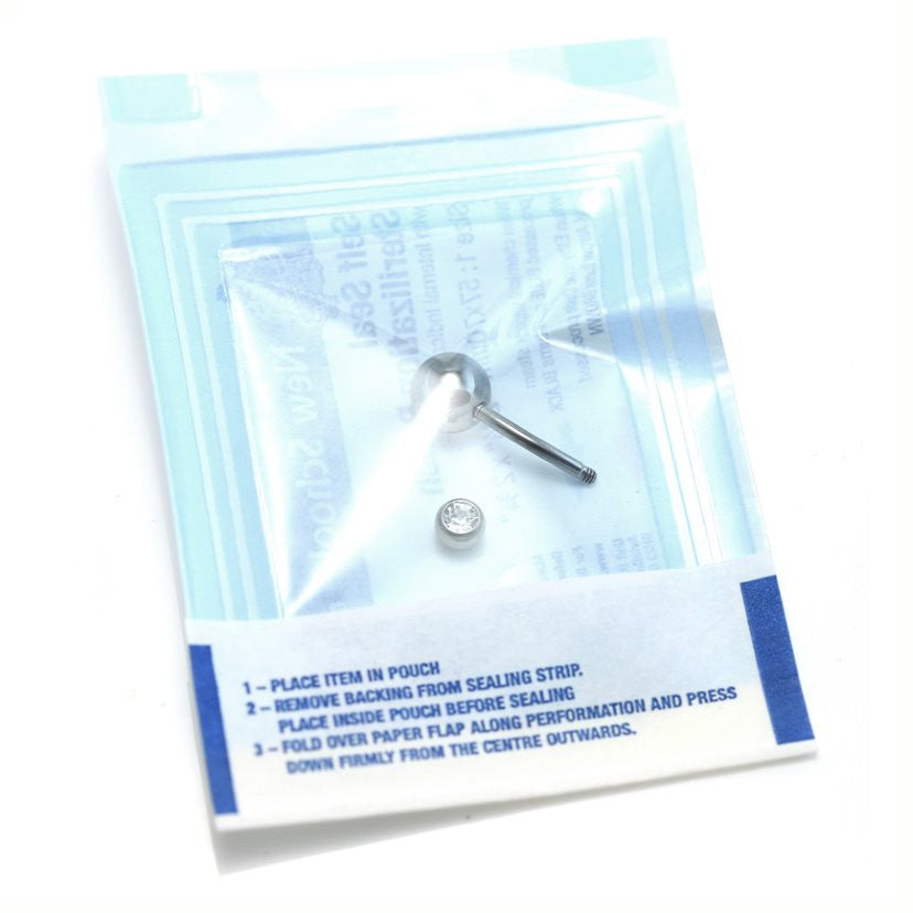 10x Sterile Titanium Internal Thread Double Jewelled Navels 1.6-12