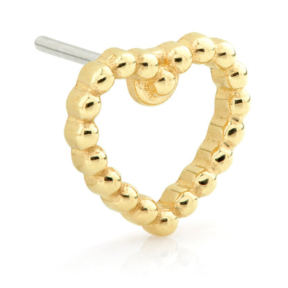 TL - 14ct Threadless Gold Millegrained Open Heart Attachment