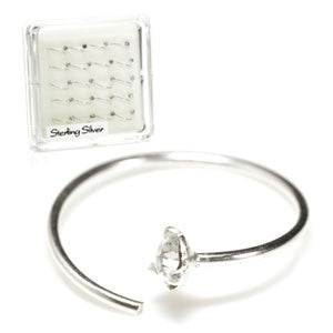 20x Silver Seamless Rings with Gem - in Box