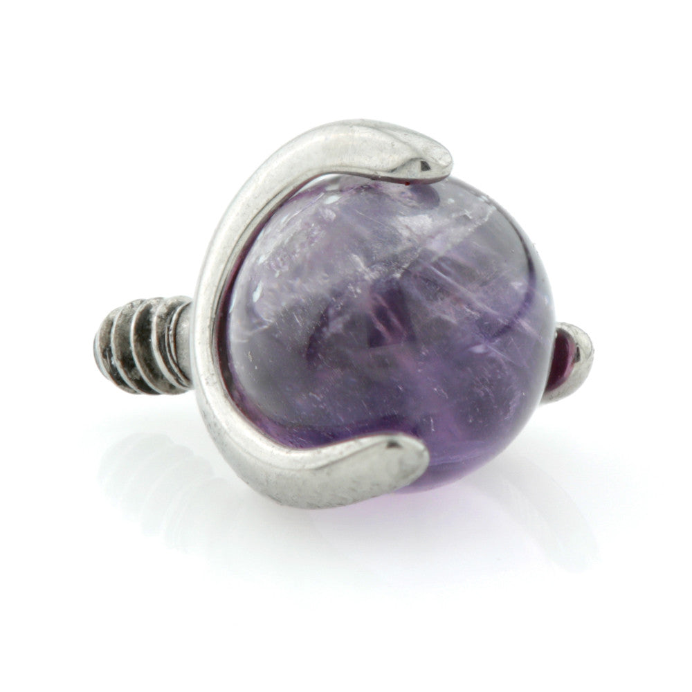 Ti Internal Prong Set with Amethyst Stone Ball Attachment