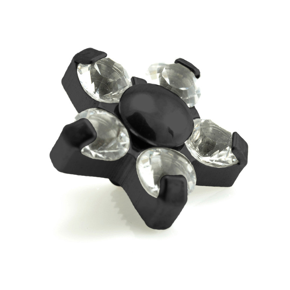 Evil Black Titanium Gem Flower - 5 Petals 1.6mm