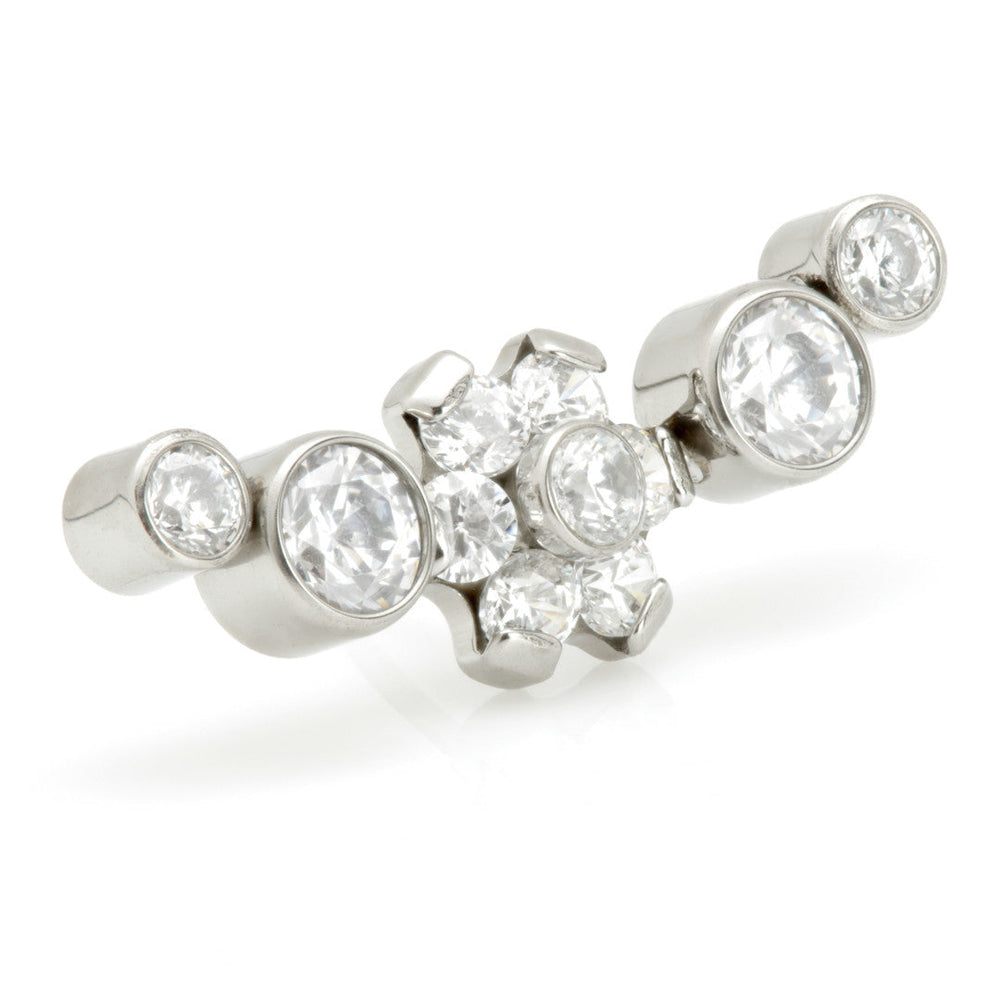 Ti Threadless Bezel Cluster with Flower Center Attachment