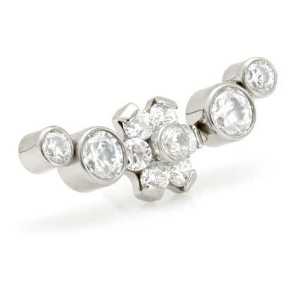Ti Threadless Bezel Cluster with Flower Center Attachment