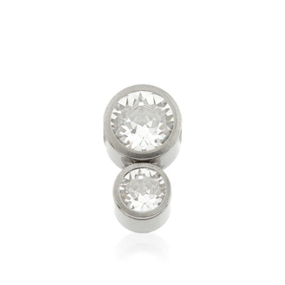 Titanium Double Gem Flat Clip In Disk
