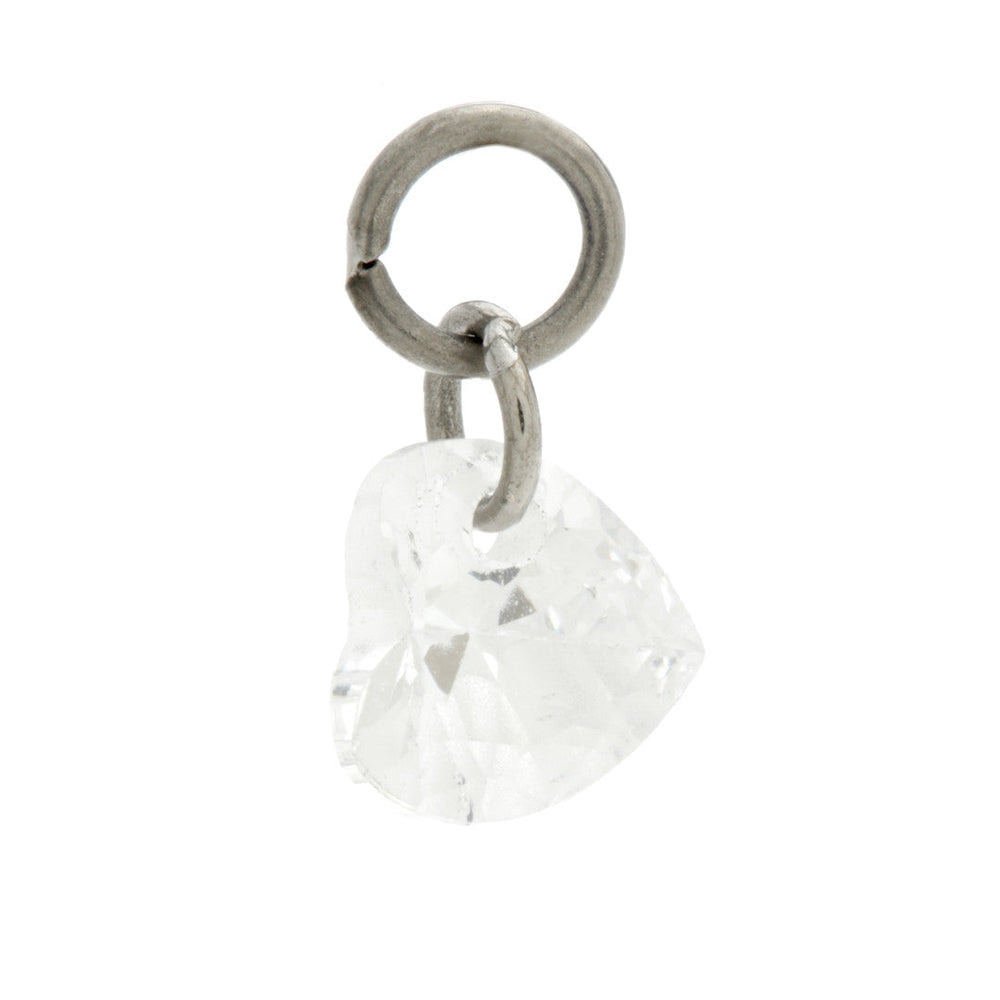 Ti Heart Shaped Gem Charm Attachment