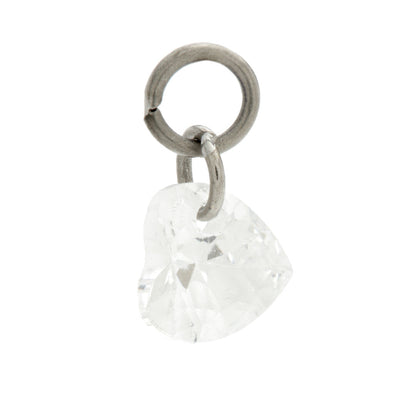 Ti Heart Shaped Gem Charm Attachment