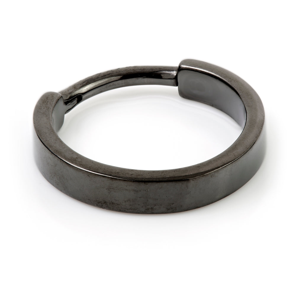 Gun Metal Steel Hinged Flat Conch Ring - BXCONCH1