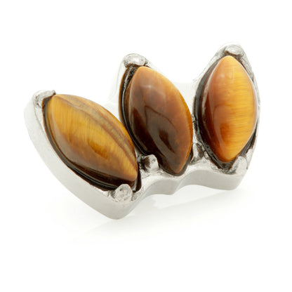 Ti Internal Triple Marquise Attachment with Tiger Eye Stone