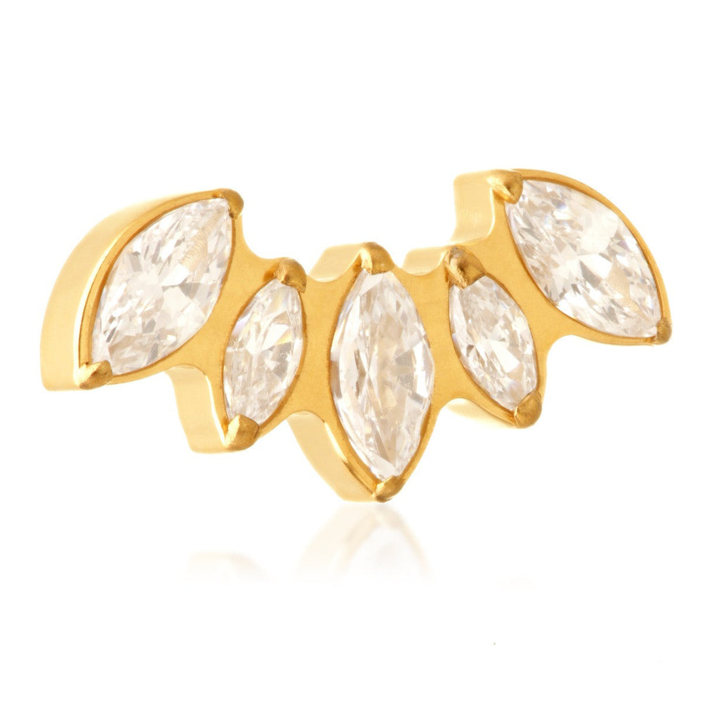 Zircon Gold Ti Internal Crescent Marquise Cluster Attachment