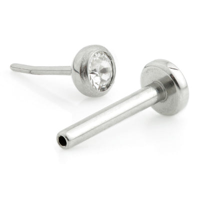 Threadless Ti Micro Labret with Pop In Gem Ball