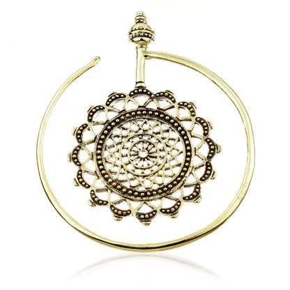 1x Brass Ear Weight Circular Mandala