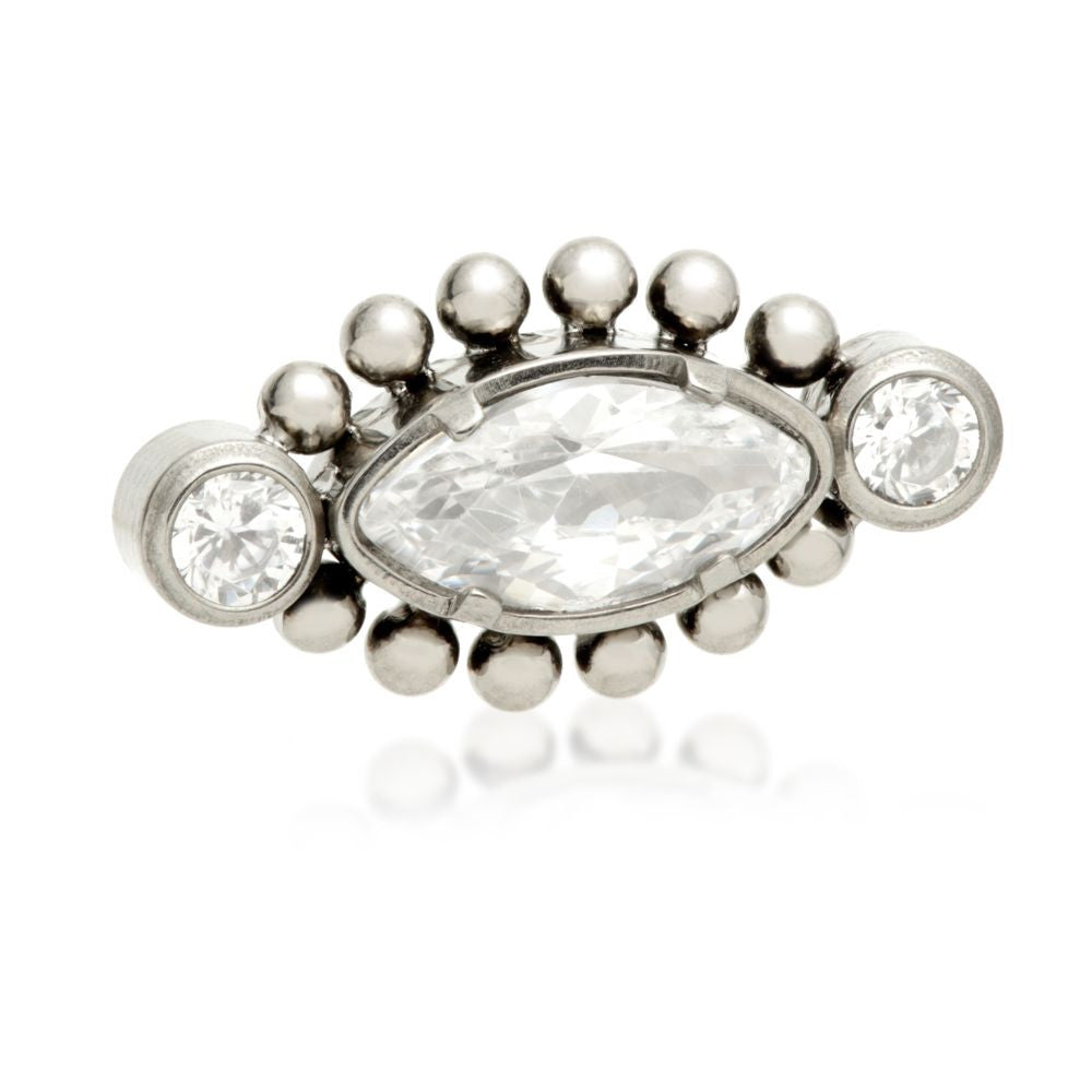 Ti Internal Millegrained Marquise with Side Gems Attachment (1.2mm thread)