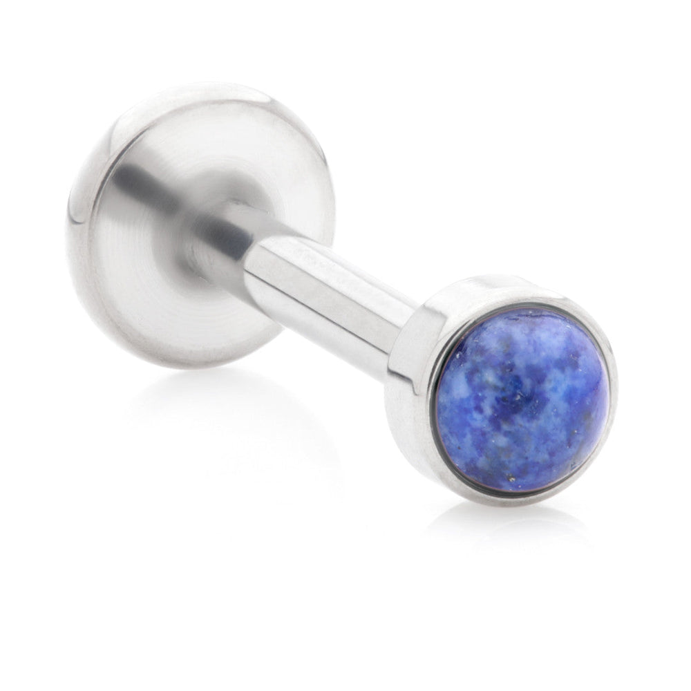 Ti Internal Labret with Lapis Stone Bezel Attachment