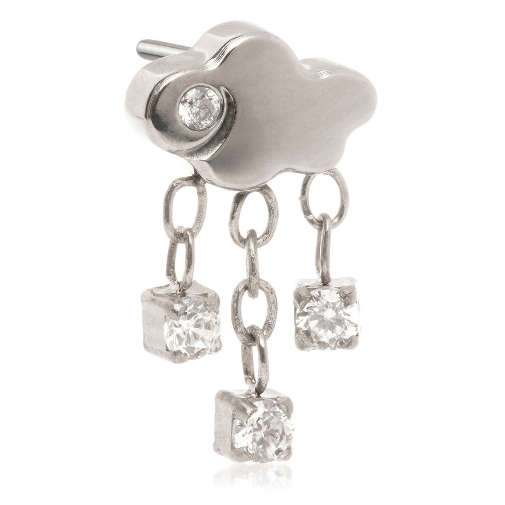 Ti Threadless Raincloud Attachment with Hanging Prong-Set Gems