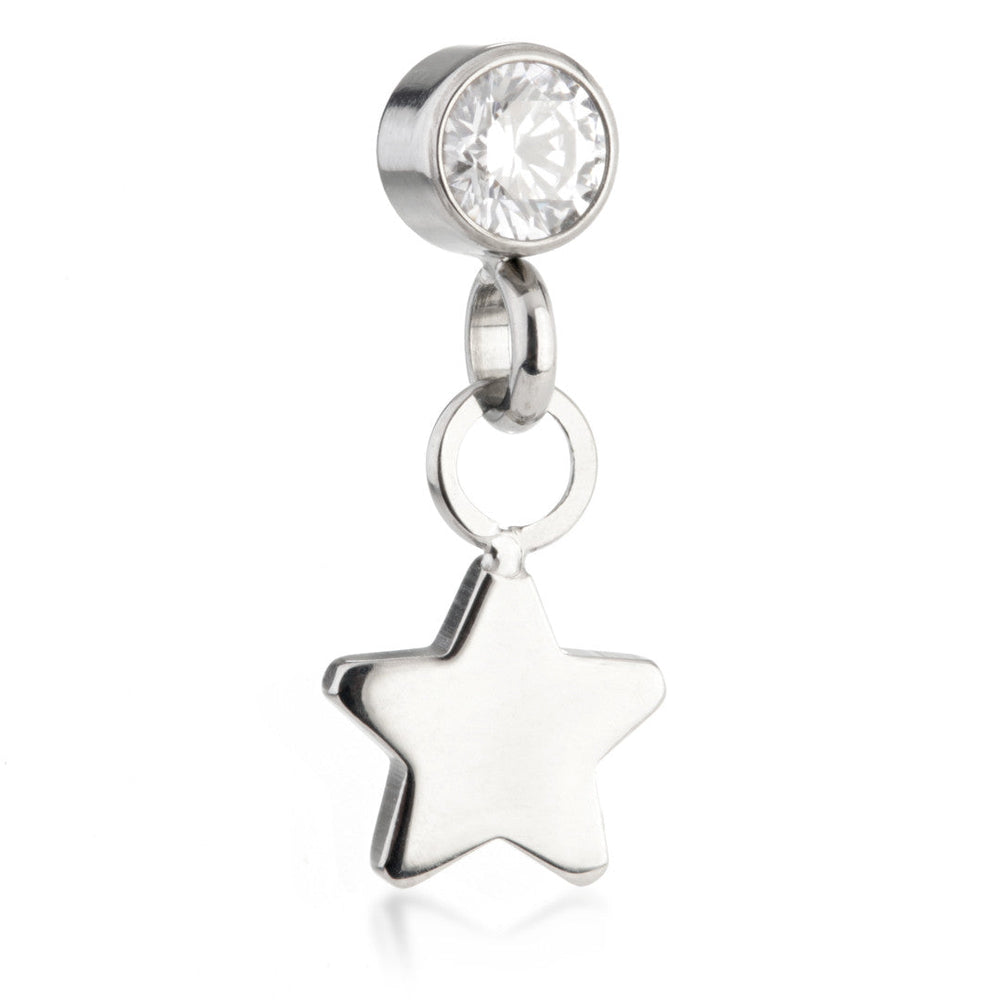 Ti Threadless Jewelled Bezel Attachment with Star Charm
