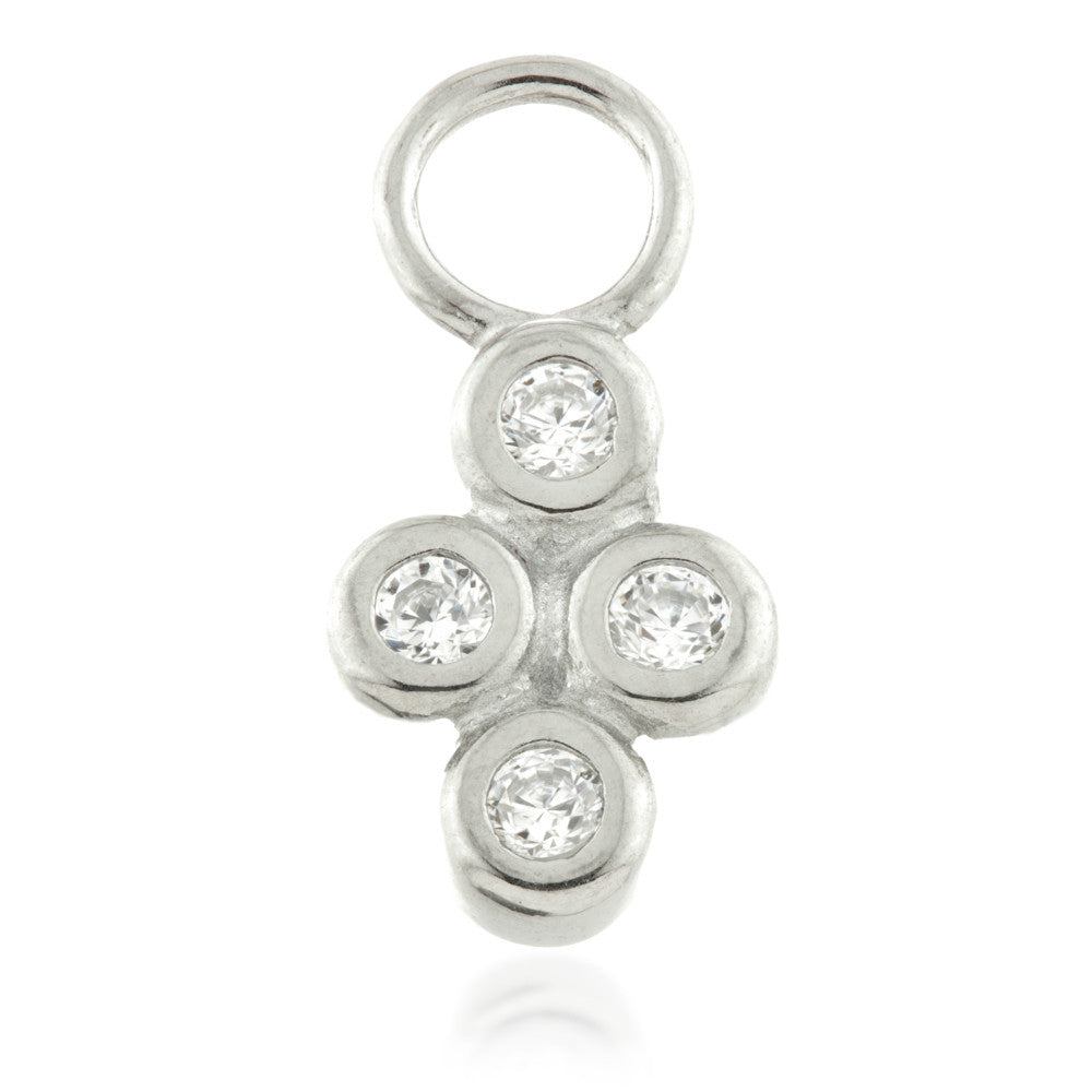 Quad Gem Charm for Hinge Segment Ring / BCR